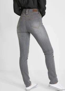 bonprix bonprix Vaqueros elásticos de corte slim y talle alto denim gris desgastado New