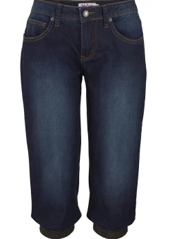 bonprix bonprix Vaqueros elásticos de corte capri Azul oscuro Outlet