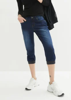 bonprix bonprix Vaqueros elásticos de corte capri Azul oscuro Outlet