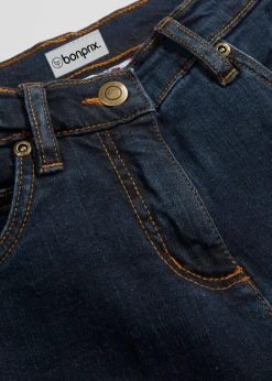 bonprix bonprix Vaqueros elásticos de talle alto con corte bootcut Azul marino Sale