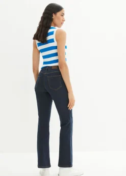 bonprix bonprix Vaqueros elásticos de talle alto con corte bootcut Azul marino Sale