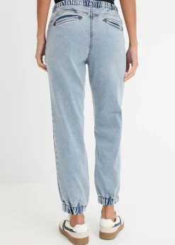 bonprix bonprix Vaqueros elásticos deportivos de talle medio Denim oscuro desgastado Best