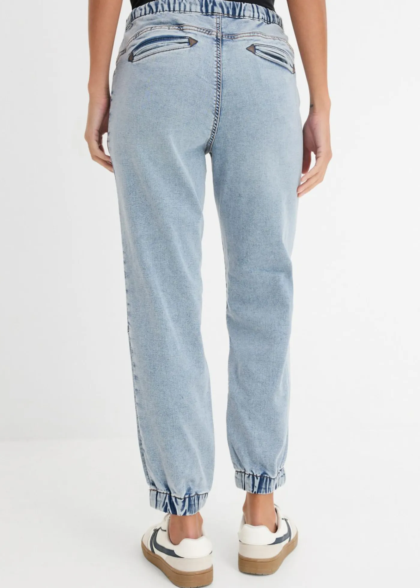 bonprix bonprix Vaqueros elásticos deportivos de talle medio Denim oscuro desgastado Best