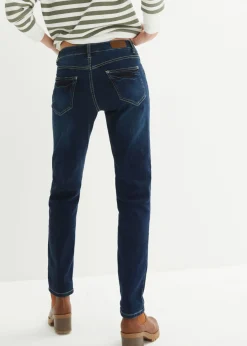 bonprix bonprix Vaqueros elásticos tipo boyfriend con cintura media Azul marino desgastado Best