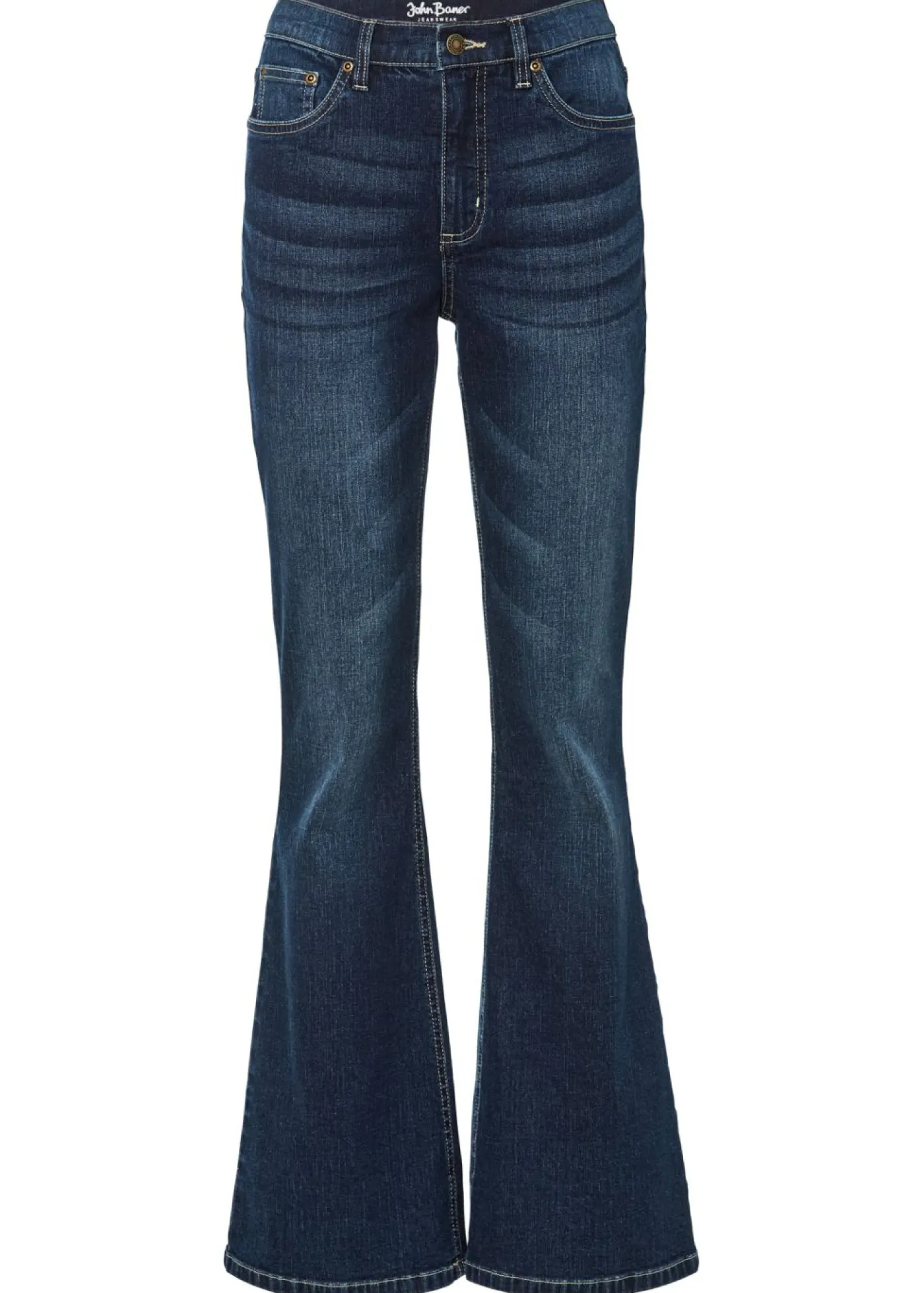 bonprix bonprix Vaqueros flared high waist denim oscuro Clearance