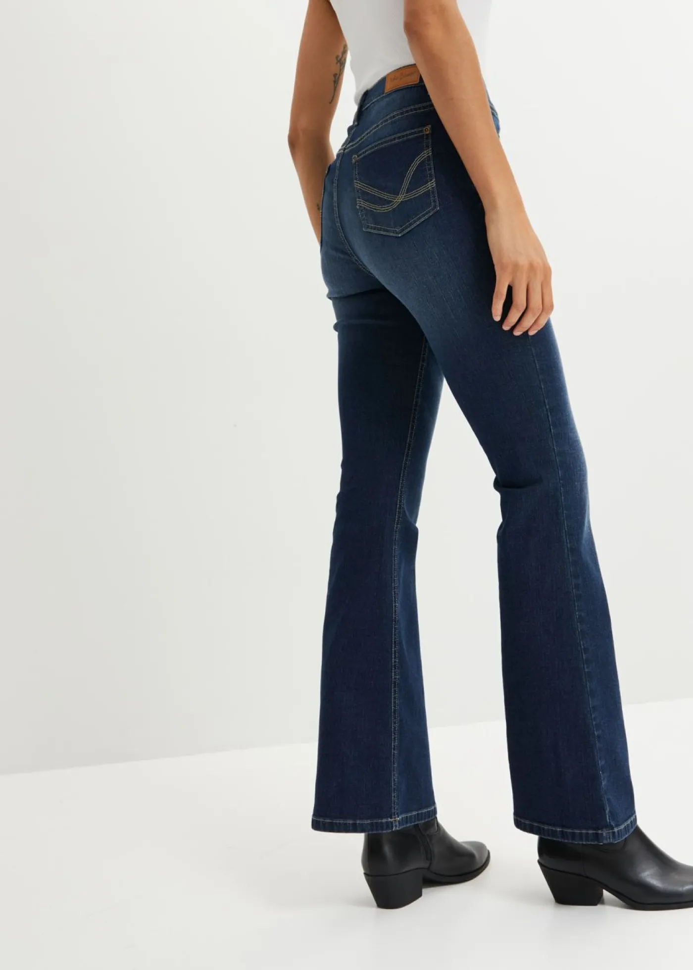 bonprix bonprix Vaqueros flared high waist denim oscuro Clearance