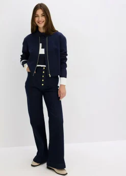 bonprix bonprix Vaqueros flared, high waist Azul oscuro denim Hot
