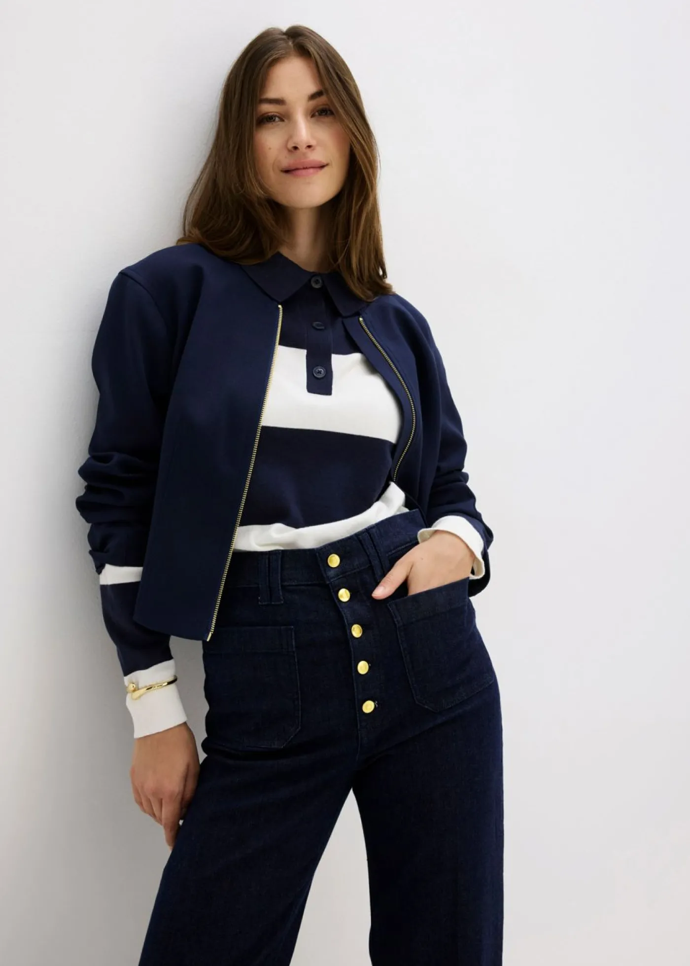 bonprix bonprix Vaqueros flared, high waist Azul oscuro denim Hot