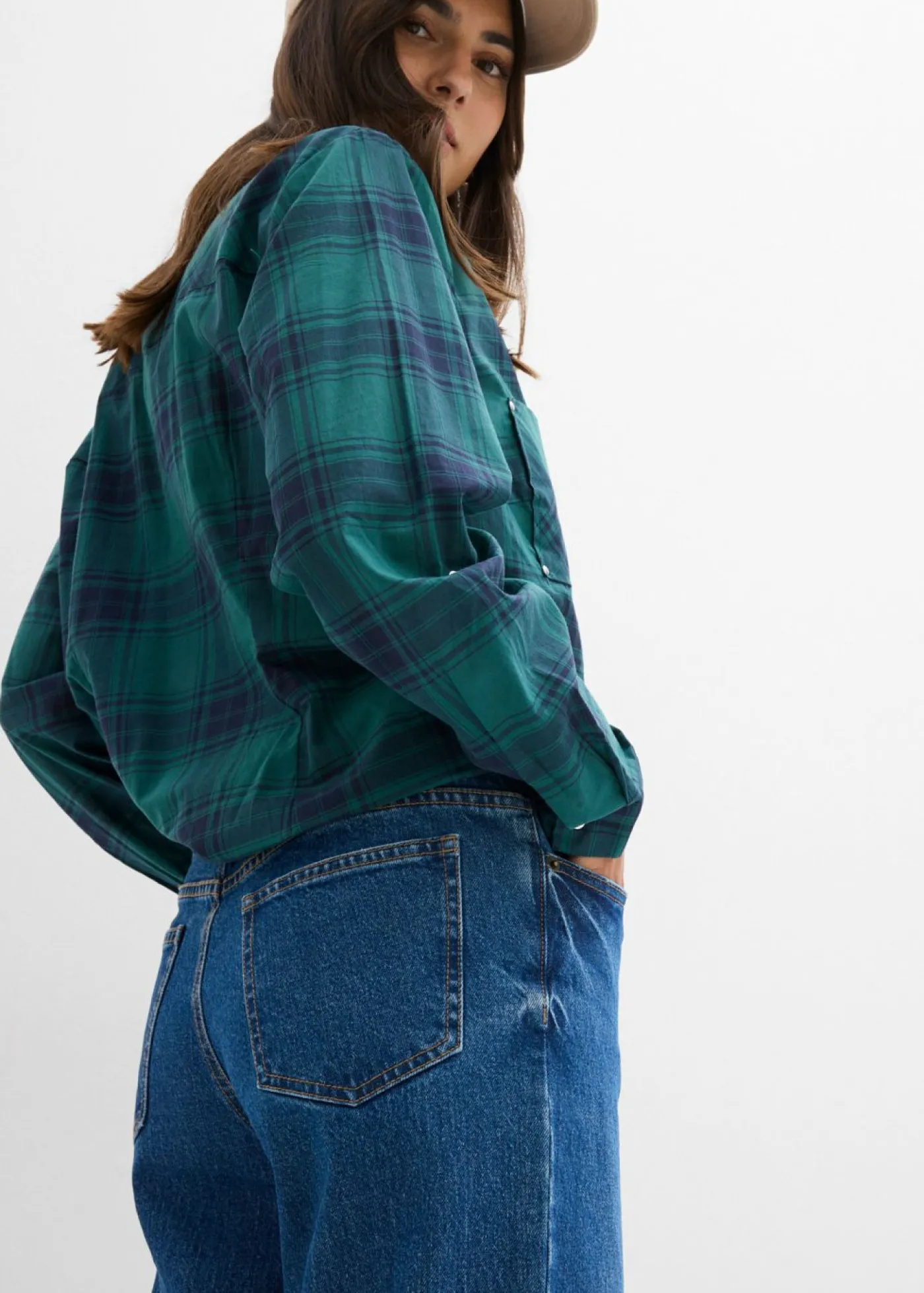 bonprix bonprix Vaqueros holgados con talle medio y corte recto Azul piedra usado Outlet