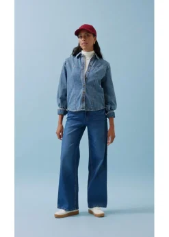 bonprix bonprix Vaqueros holgados con talle medio y corte recto Azul piedra usado Outlet