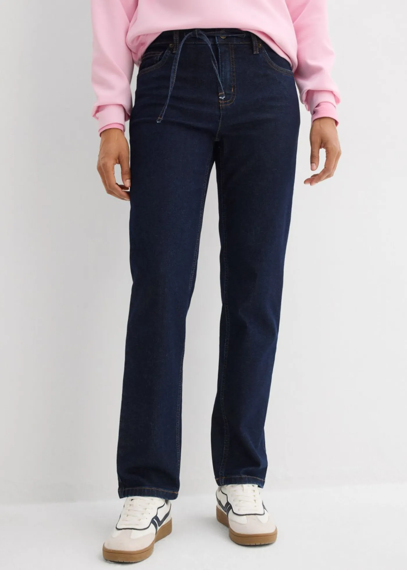 bonprix bonprix Vaqueros holgados con talle medio y corte recto Azul oscuro denim Best