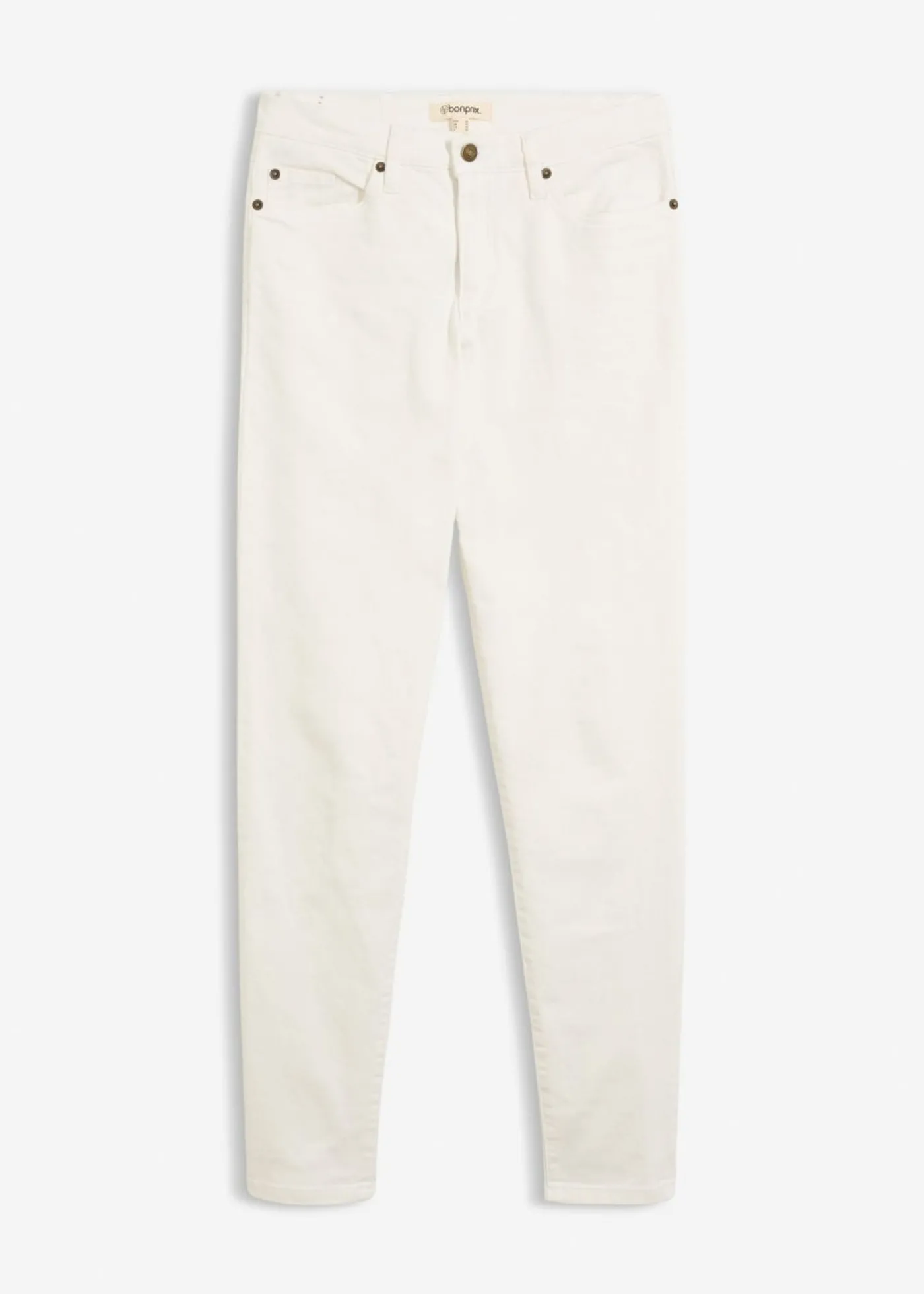 bonprix bonprix Vaqueros largos con corte mom y talle medio Blanco Best