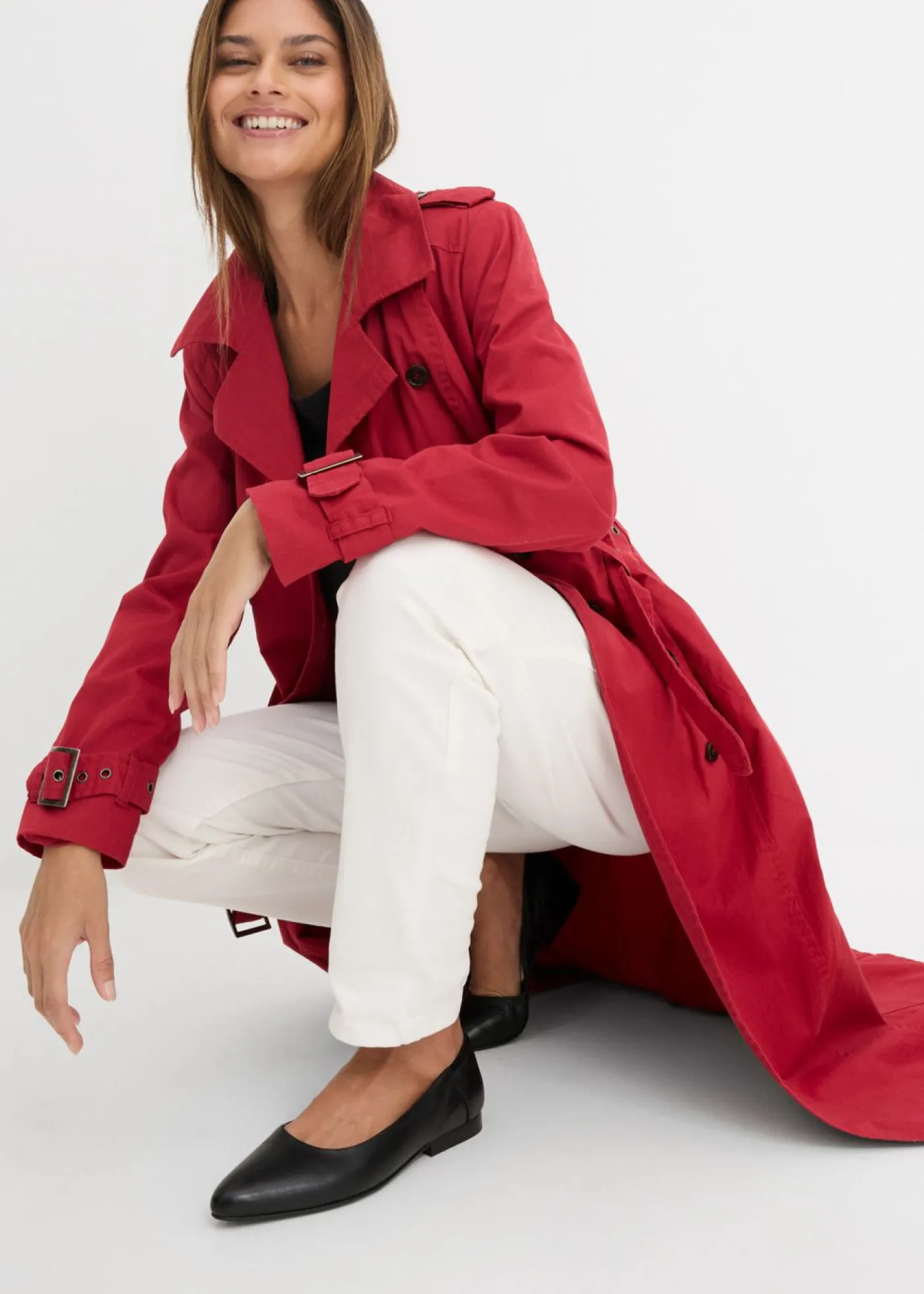 bonprix bonprix Vaqueros largos con corte mom y talle medio Blanco Best