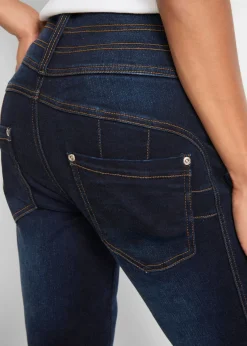 bonprix bonprix Vaqueros moldeadores con corte bootcut y talle alto Azul marino desgastado Sale