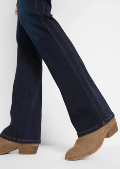bonprix bonprix Vaqueros moldeadores con corte bootcut y talle alto Azul marino desgastado Sale