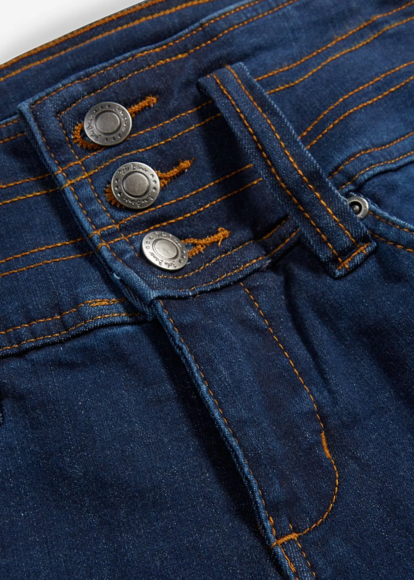 bonprix bonprix Vaqueros moldeadores de talle alto con corte ajustado Azul marino desgastado Hot