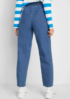 bonprix bonprix Vaqueros mom, high waist, con cintura cómoda denim medio usado Discount