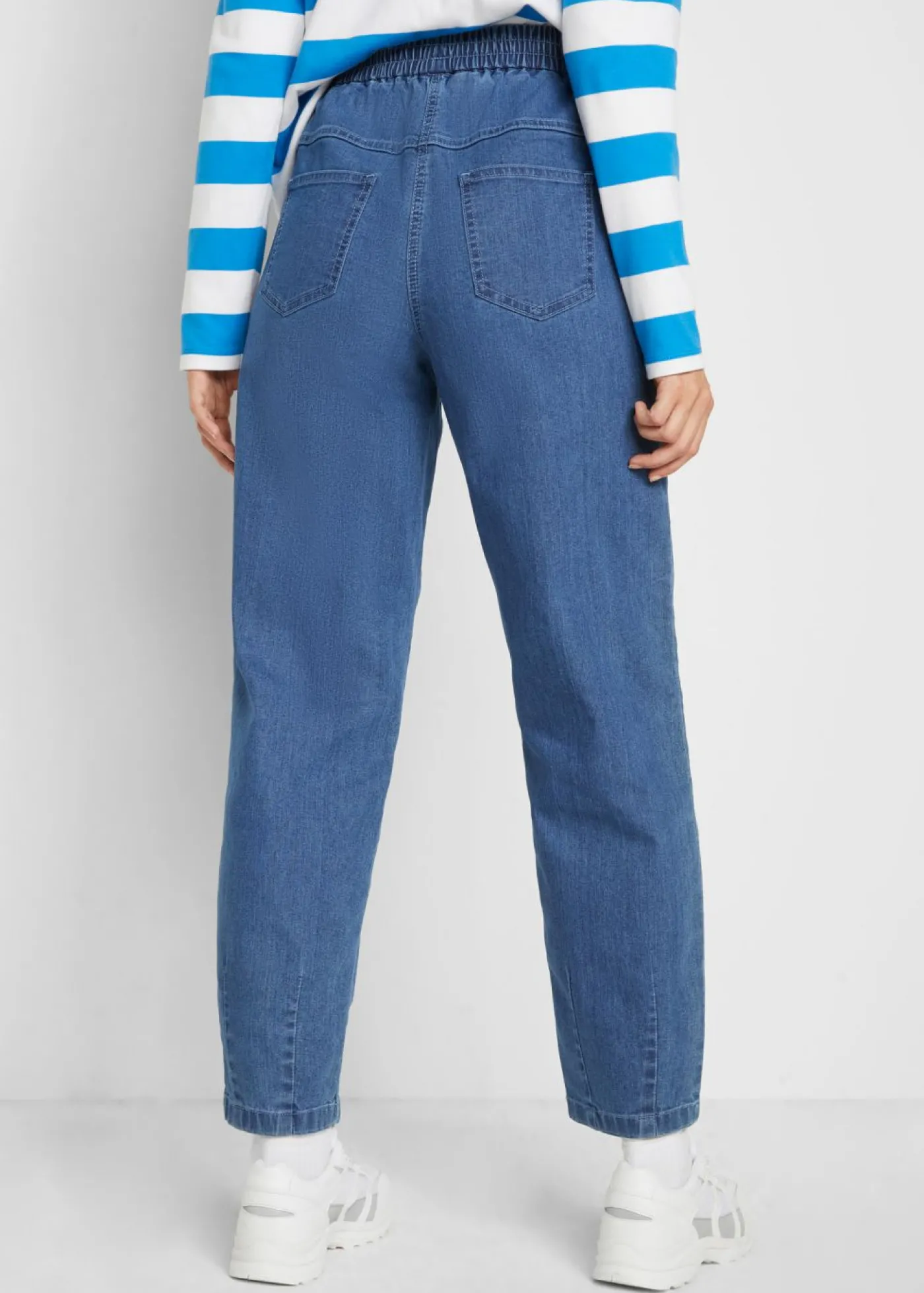 bonprix bonprix Vaqueros mom, high waist, con cintura cómoda denim medio usado Discount