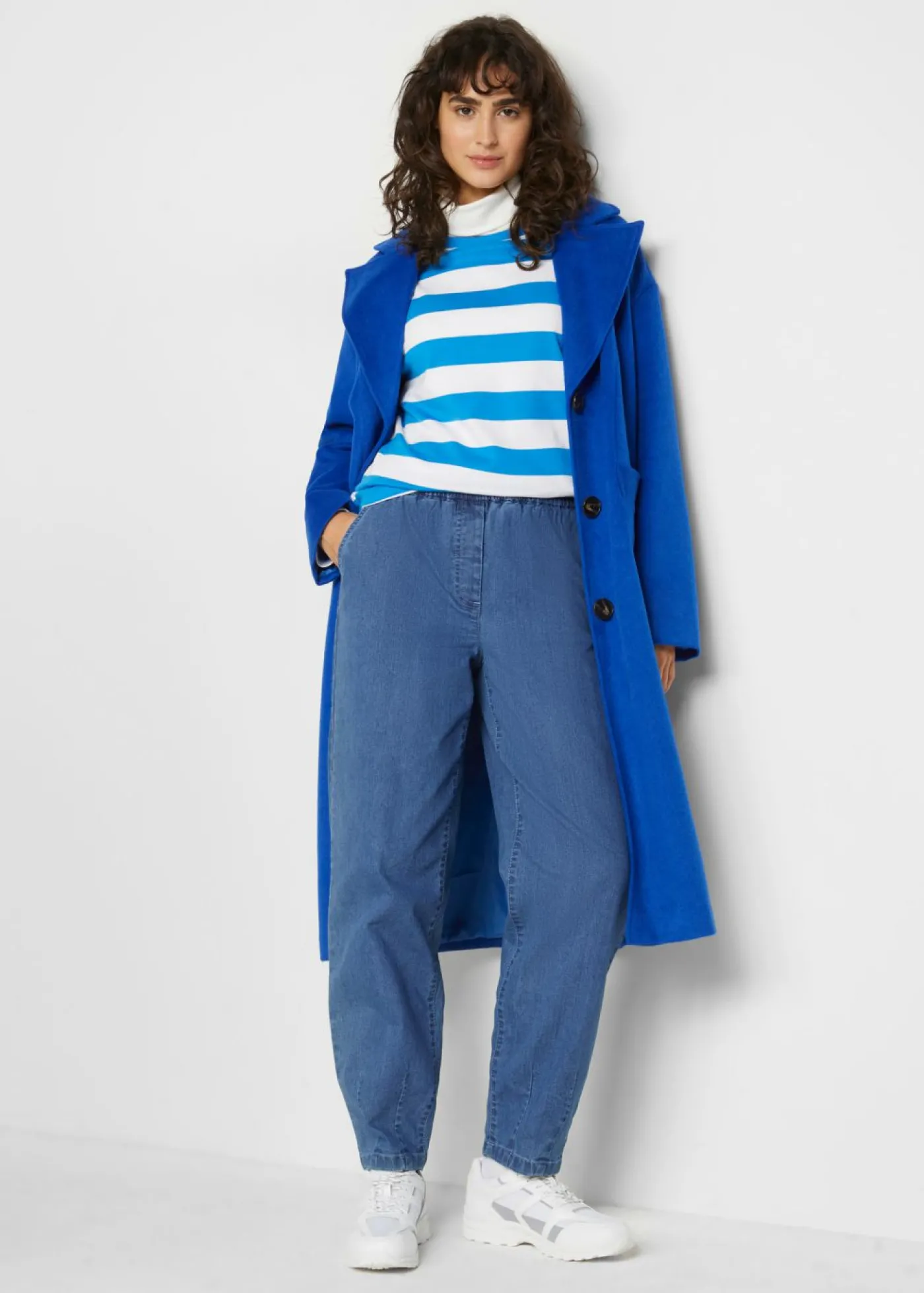 bonprix bonprix Vaqueros mom, high waist, con cintura cómoda denim medio usado Discount
