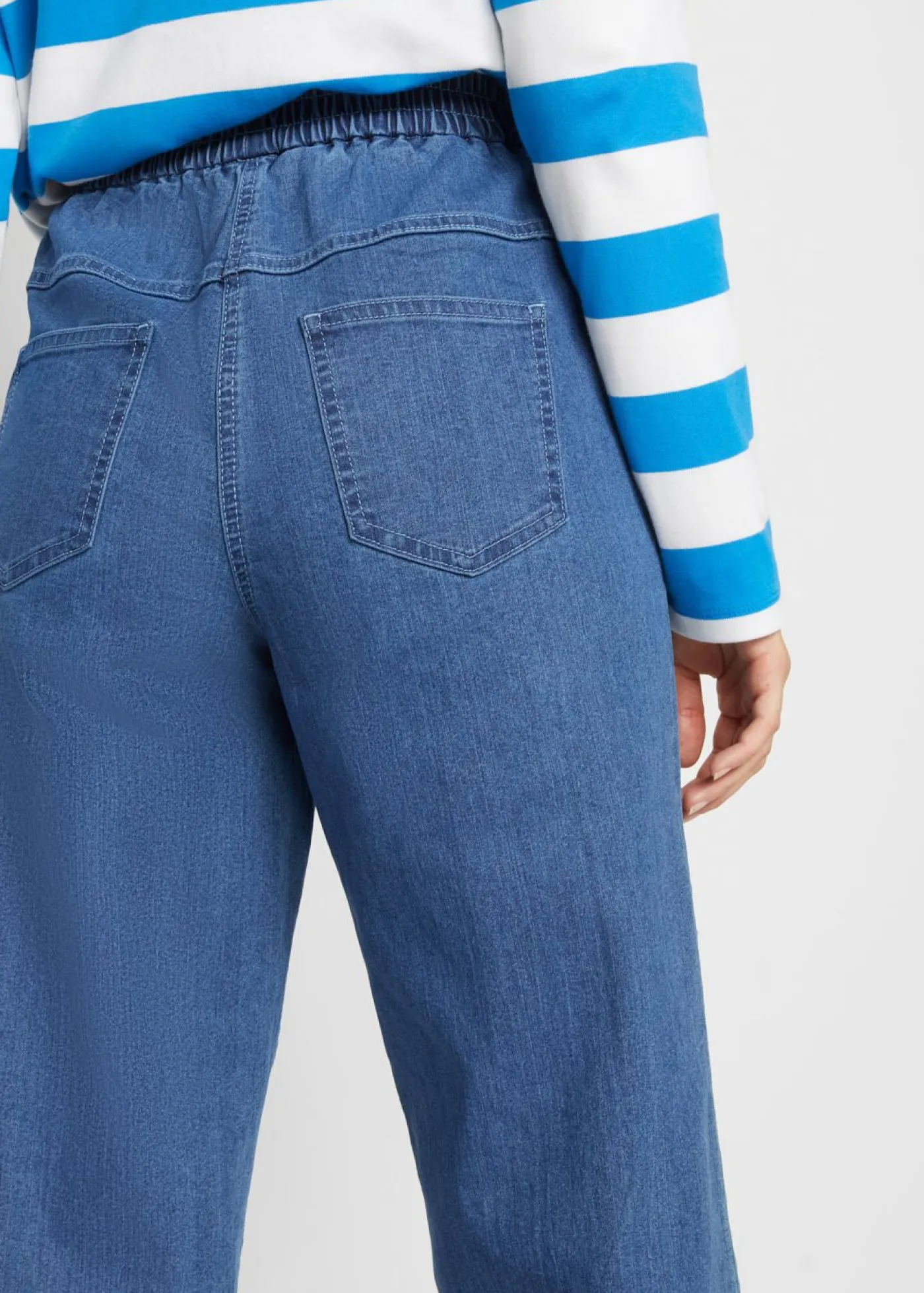 bonprix bonprix Vaqueros mom, high waist, con cintura cómoda denim medio usado Discount