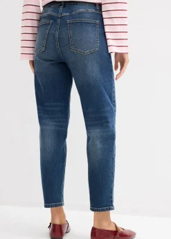 bonprix bonprix Vaqueros mom, high waist, cropped azul oscuro denim usado
