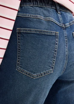 bonprix bonprix Vaqueros mom, high waist, cropped azul oscuro denim usado
