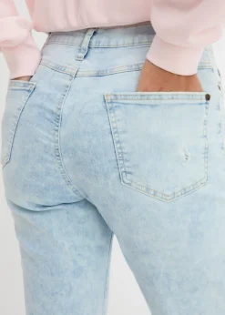 bonprix bonprix Vaqueros mom, high waist, con efecto roto Azul usado Clearance