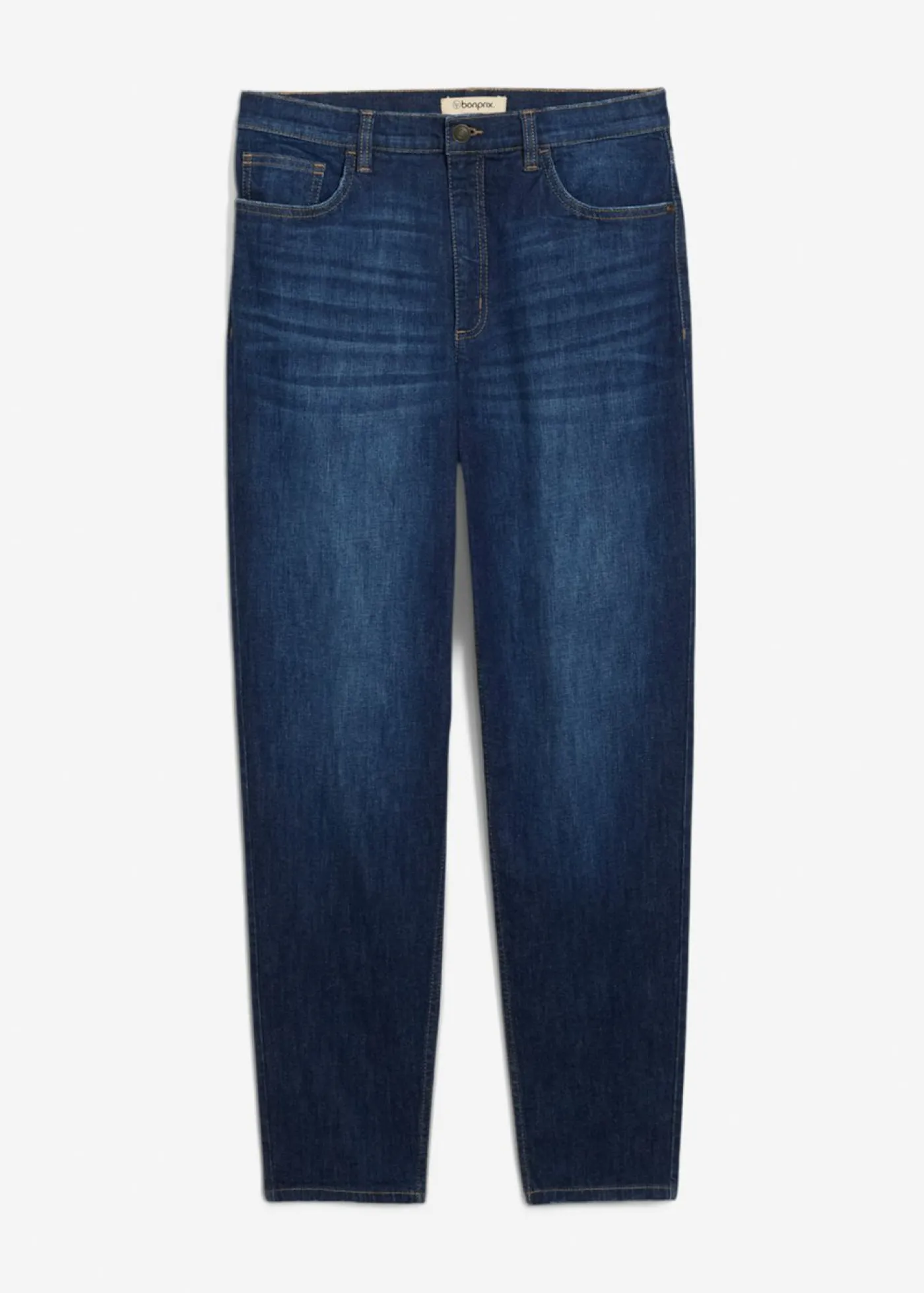 bonprix bonprix Vaqueros mom, high waist, cropped Azul oscuro denim Online