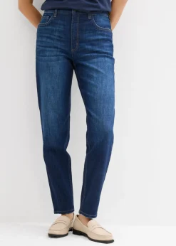 bonprix bonprix Vaqueros mom, high waist, cropped Azul oscuro denim Online