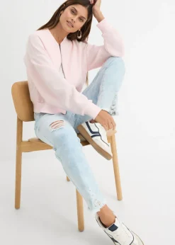 bonprix bonprix Vaqueros mom, high waist, con efecto roto Denim gris usado Best