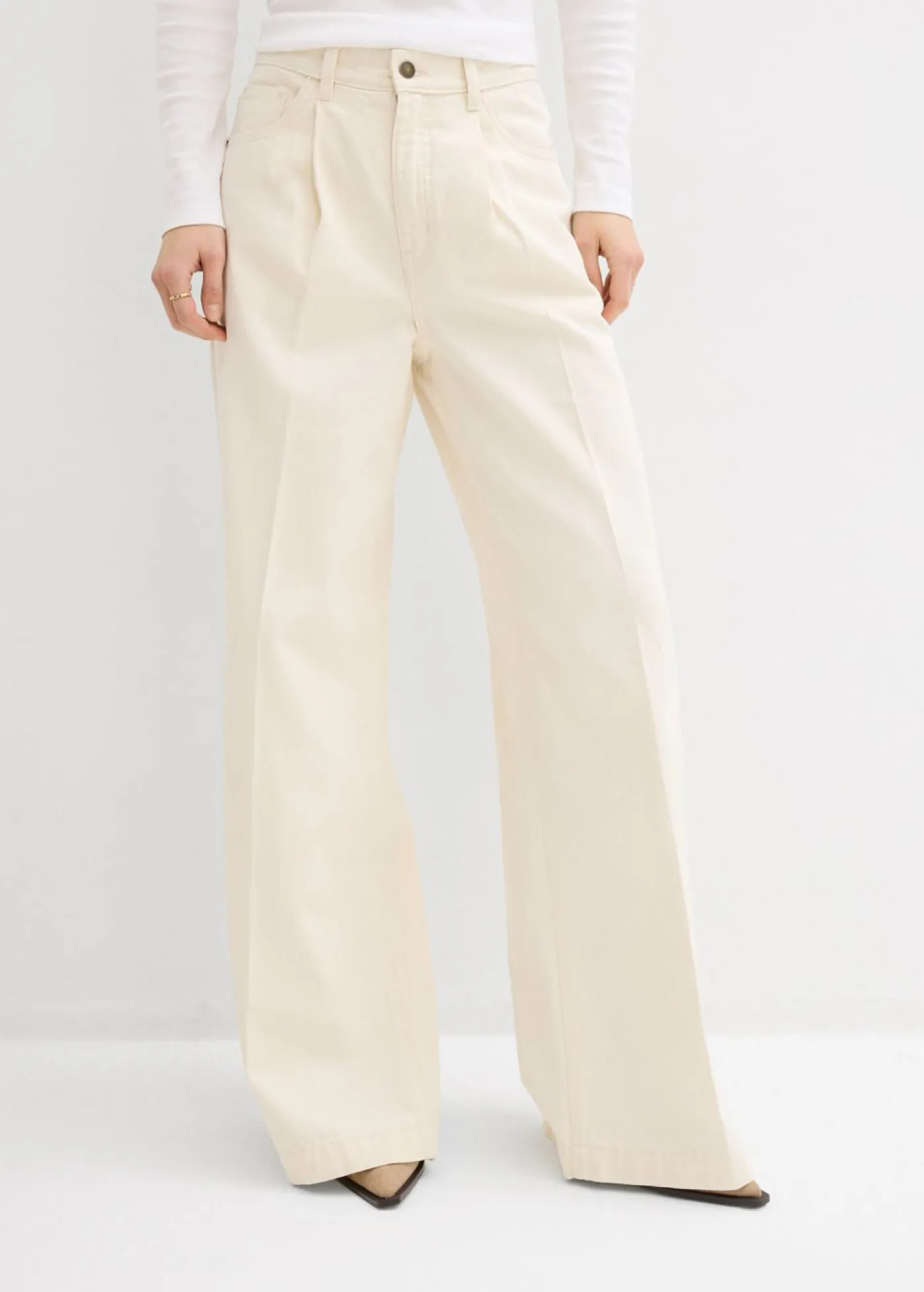 bonprix bonprix Vaqueros palazzo, super wide, de algodón Crudo Clearance