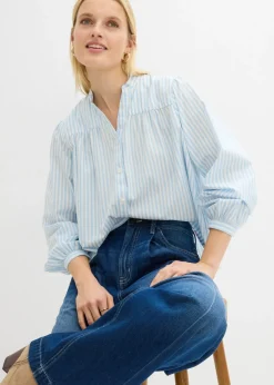 bonprix bonprix Vaqueros palazzo, super wide, de algodón azul oscuro denim usado Clearance