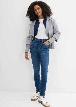 bonprix bonprix Vaqueros pitillo con talle medio y cinturilla cómoda azul oscuro denim usado Best