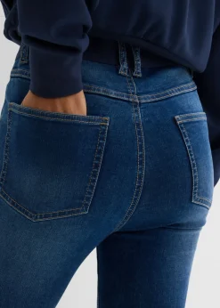 bonprix bonprix Vaqueros pitillo con talle medio y cinturilla cómoda azul oscuro denim usado Best