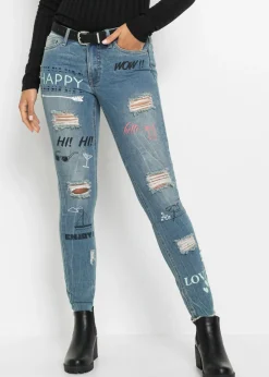 bonprix bonprix Vaqueros pitillo de talle medio Denim Online