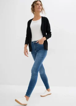 bonprix bonprix Vaqueros pitillo de tiro medio y corte cropped Azul piedra usado Best