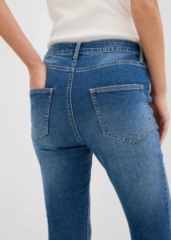 bonprix bonprix Vaqueros pitillo de tiro medio y corte cropped Azul piedra usado Best
