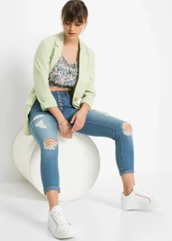 bonprix bonprix Vaqueros pitillo desgastados Denim claro