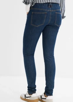 bonprix bonprix Vaqueros premamá de algodón orgánico con corte pitillo azul oscuro denim-café con hielo-azul marino Clearance