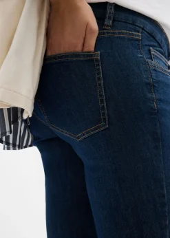 bonprix bonprix Vaqueros premamá de algodón orgánico con corte pitillo azul oscuro denim-café con hielo-azul marino Clearance