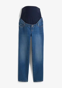 bonprix bonprix Vaqueros premamá hasta el tobillo con corte recto azul claro denim-café con hielo Hot