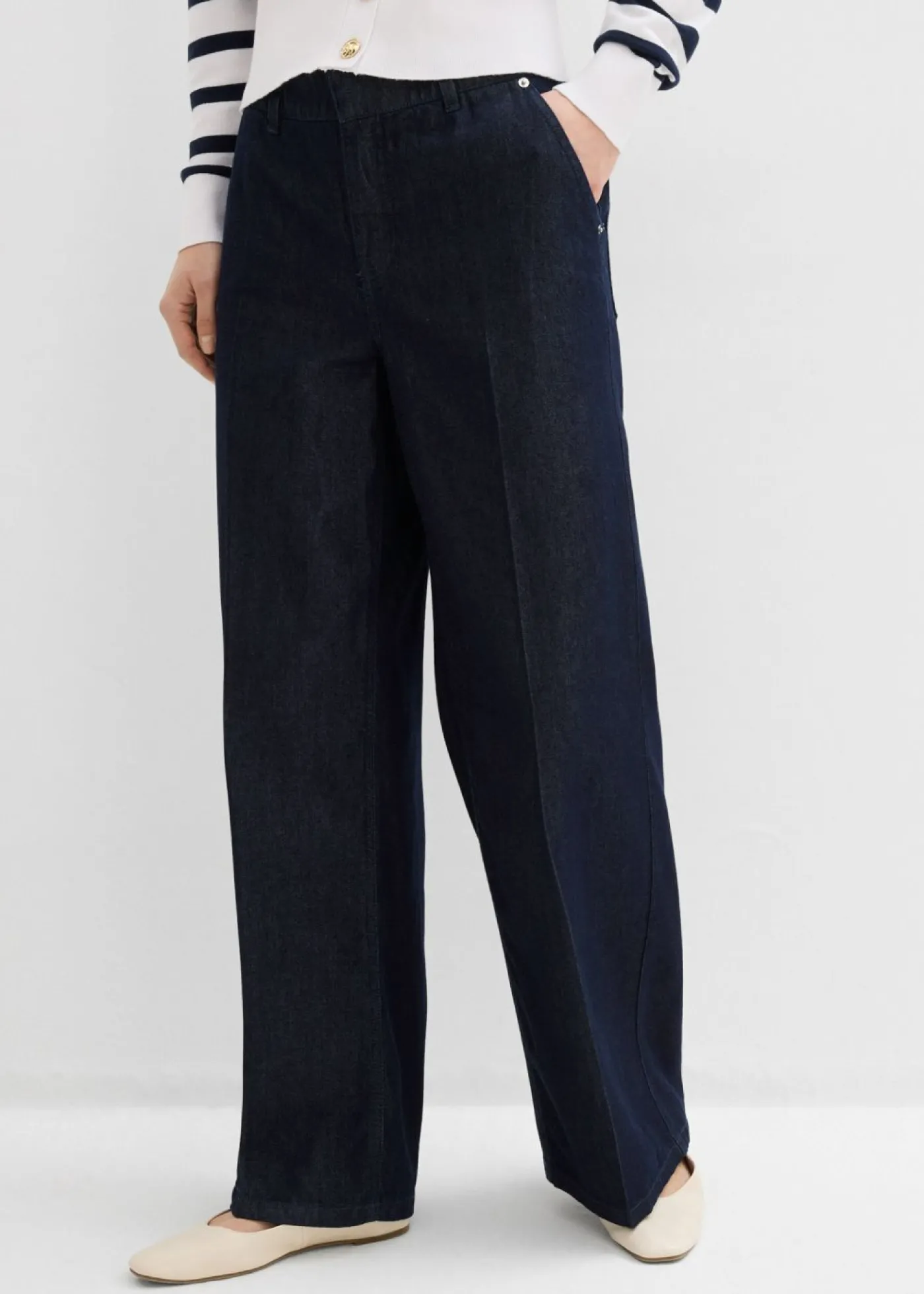 bonprix bonprix Vaqueros rectos con perneras anchas Azul oscuro denim Outlet