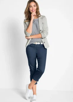 bonprix bonprix Vaqueros rectos con talle medio y cintura cómoda Azul oscuro Discount