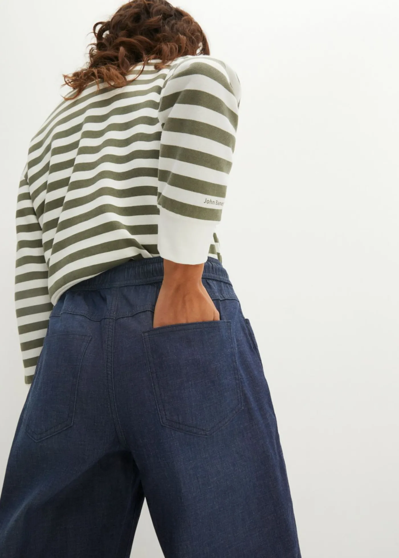 bonprix bonprix Vaqueros rectos de talle alto con cintura cómoda (2 unidades) azul claro denim+azul oscuro denim usado Online
