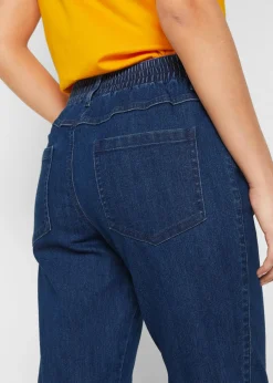bonprix bonprix Vaqueros rectos de talle medio con cintura cómoda (2 unidades) denim negro Online