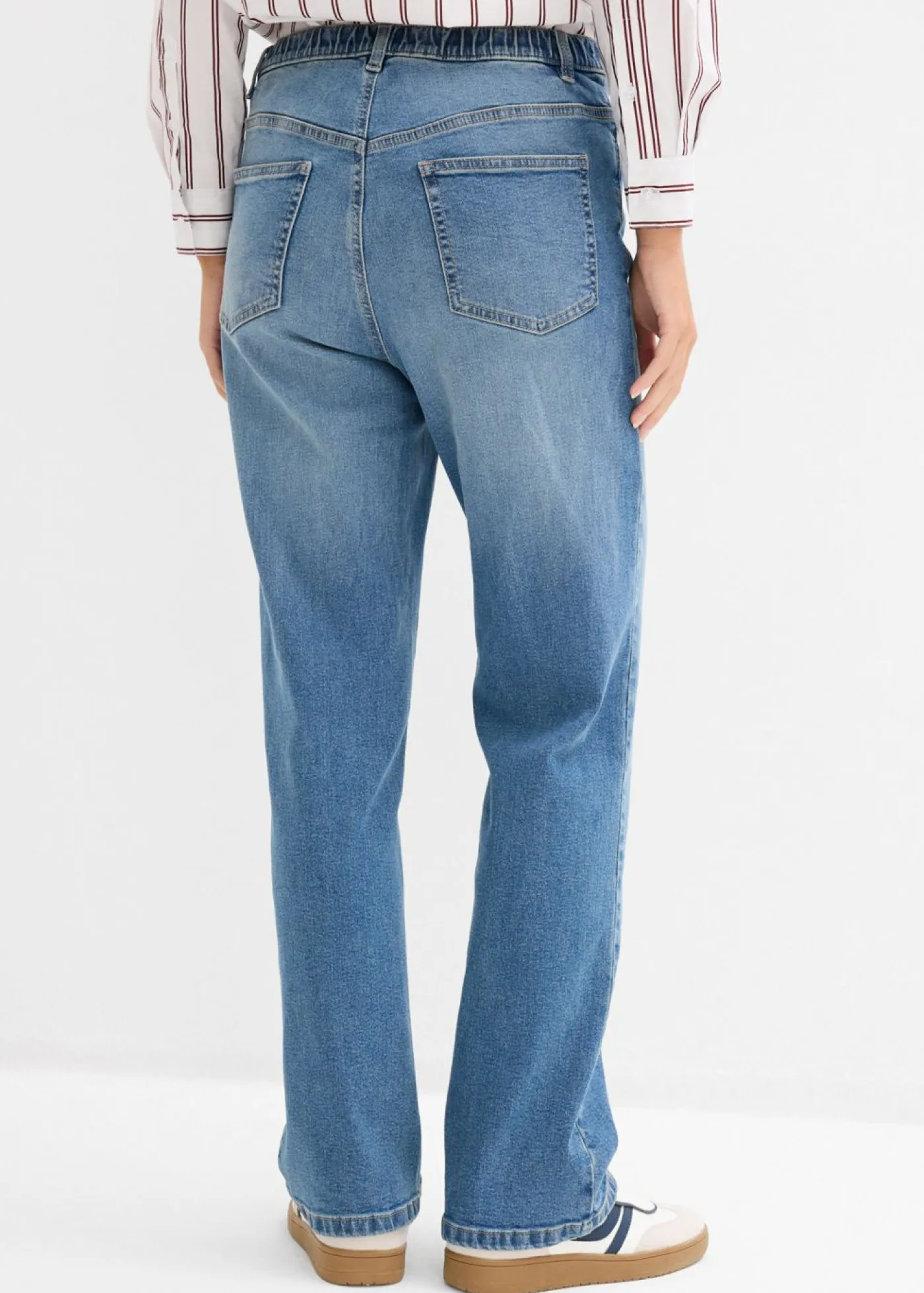 bonprix bonprix Vaqueros rectos holgados de talle alto azul medio denim usado Discount