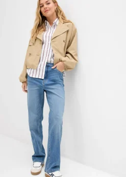 bonprix bonprix Vaqueros rectos holgados de talle alto azul medio denim usado Discount