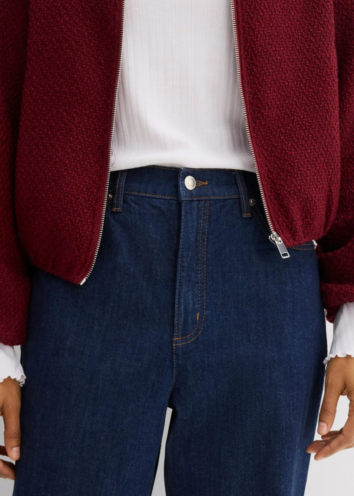 bonprix bonprix Vaqueros rectos holgados de talle alto Azul oscuro denim Best