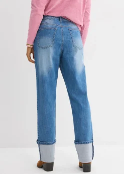 bonprix bonprix Vaqueros rectos holgados de talle alto azul medio denim usado Discount