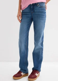bonprix bonprix Vaqueros rectos premamá 2 en 1 con corte holgado para durante y después del embarazo Azul oscuro denim
